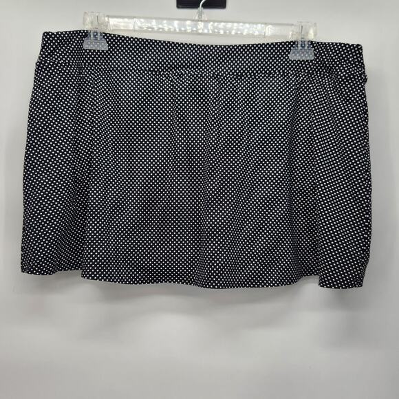 Lands' End Black White Polka Dot Swim Bottoms Plus Skirt Women's 20W - Picture 6 of 6